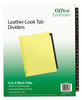 A Picture of product AVE-11483 Office Essentials™ Preprinted Black Leather Tab Dividers 25-Tab, A to Z, 11 x 8.5, Buff, 1 Set