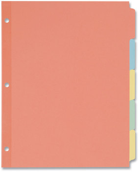 Avery® Write & Erase Plain-Tab Paper Dividers and 5-Tab, 11 x 8.5, Multicolor, 36 Sets