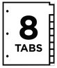 A Picture of product AVE-11668 Office Essentials™ Table 'n Tabs® Dividers 8-Tab, 1 to 8, 11 x 8.5, White, Set