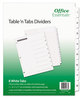 A Picture of product AVE-11668 Office Essentials™ Table 'n Tabs® Dividers 8-Tab, 1 to 8, 11 x 8.5, White, Set