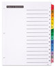 A Picture of product AVE-11675 Office Essentials™ Table 'n Tabs® Dividers 15-Tab, 1 to 15, 11 x 8.5, White, Assorted Set