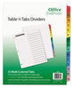 A Picture of product AVE-11675 Office Essentials™ Table 'n Tabs® Dividers 15-Tab, 1 to 15, 11 x 8.5, White, Assorted Set