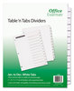 A Picture of product AVE-11678 Office Essentials™ Table 'n Tabs® Dividers 12-Tab, Jan. to Dec., 11 x 8.5, White, 1 Set