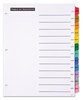 A Picture of product AVE-11679 Office Essentials™ Table 'n Tabs® Dividers 12-Tab, Jan. to Dec., 11 x 8.5, White, Assorted 1 Set