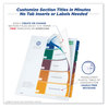 A Picture of product AVE-11816 Avery® Customizable Table of Contents Ready Index® Plastic Multicolor Dividers with Printable Section Titles Tabs, 5-Tab, 1 to 5, 11 x 8.5, Translucent, Set