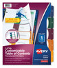 A Picture of product AVE-11816 Avery® Customizable Table of Contents Ready Index® Plastic Multicolor Dividers with Printable Section Titles Tabs, 5-Tab, 1 to 5, 11 x 8.5, Translucent, Set