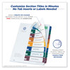 A Picture of product AVE-11817 Avery® Customizable Table of Contents Ready Index® Plastic Multicolor Dividers with Printable Section Titles Tabs, 8-Tab, 1 to 8, 11 x 8.5, Translucent, Set