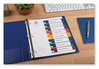 A Picture of product AVE-11817 Avery® Customizable Table of Contents Ready Index® Plastic Multicolor Dividers with Printable Section Titles Tabs, 8-Tab, 1 to 8, 11 x 8.5, Translucent, Set