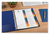 A Picture of product AVE-11818 Avery® Customizable Table of Contents Ready Index® Plastic Multicolor Dividers with Printable Section Titles Tabs, 10-Tab, 1 to 10, 11 x 8.5, Translucent, Set