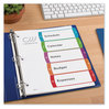 A Picture of product AVE-11840 Avery® Customizable Table of Contents Ready Index® Multicolor Dividers with Printable Section Titles TOC Tab 5-Tab, 1 to 5, 11 x 8.5, White, Contemporary Color Tabs, Set