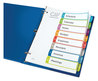 A Picture of product AVE-11841 Avery® Customizable Table of Contents Ready Index® Multicolor Dividers with Printable Section Titles TOC Tab 8-Tab, 1 to 8, 11 x 8.5, White, Contemporary Color Tabs, Set