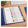 A Picture of product AVE-11842 Avery® Customizable Table of Contents Ready Index® Multicolor Dividers with Printable Section Titles TOC Tab 10-Tab, 1 to 10, 11 x 8.5, White, Contemporary Color Tabs, Set