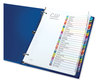 A Picture of product AVE-11844 Avery® Customizable Table of Contents Ready Index® Multicolor Dividers with Printable Section Titles TOC Tab 26-Tab, A to Z, 11 x 8.5, White, Contemporary Color Tabs, 1 Set