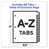 A Picture of product AVE-11844 Avery® Customizable Table of Contents Ready Index® Multicolor Dividers with Printable Section Titles TOC Tab 26-Tab, A to Z, 11 x 8.5, White, Contemporary Color Tabs, 1 Set