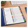 A Picture of product AVE-11845 Avery® Customizable Table of Contents Ready Index® Multicolor Dividers with Printable Section Titles TOC Tab 15-Tab, 1 to 15, 11 x 8.5, White, Contemporary Color Tabs, Set