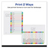 A Picture of product AVE-11845 Avery® Customizable Table of Contents Ready Index® Multicolor Dividers with Printable Section Titles TOC Tab 15-Tab, 1 to 15, 11 x 8.5, White, Contemporary Color Tabs, Set