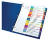 A Picture of product AVE-11847 Avery® Customizable Table of Contents Ready Index® Multicolor Dividers with Printable Section Titles TOC Tab 12-Tab, Jan. to Dec., 11 x 8.5, White, Contemporary Color Tabs, 1 Set