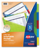 A Picture of product AVE-11902 Avery® Insertable Big Tab™ Plastic Pocket Dividers 1-Pocket 5-Tab, 11.13 x 9.25, Assorted, 1 Set