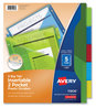 A Picture of product AVE-11906 Avery® Insertable Big Tab™ Plastic Pocket Dividers 2-Pocket 5-Tab, 11.13 x 9.25, Assorted, 1 Set