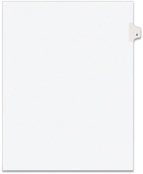 Avery® Preprinted Legal Exhibit Index Tab Dividers with Black and White Tabs Side Style, 10-Tab, 4, 11 x 8.5, 25/Pack