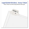 A Picture of product AVE-11915 Avery® Preprinted Legal Exhibit Index Tab Dividers with Black and White Tabs Side Style, 10-Tab, 5, 11 x 8.5, 25/Pack