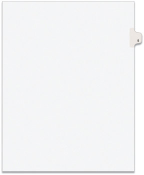 Avery® Preprinted Legal Exhibit Index Tab Dividers with Black and White Tabs Side Style, 10-Tab, 5, 11 x 8.5, 25/Pack