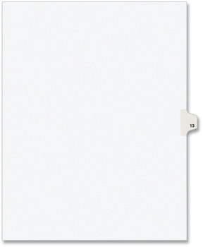 Avery® Preprinted Style Legal Dividers Exhibit Side Tab Index 10-Tab, 13, 11 x 8.5, White, 25/Pack