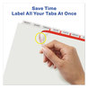 A Picture of product AVE-12450 Avery® Print & Apply Index Maker® Clear Label Plastic Dividers with Easy Printable Strip and w/Printable 8-Tab, 11 x 8.5, Frosted Tabs, 5 Sets