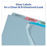 A Picture of product AVE-12452 Avery® Print & Apply Index Maker® Clear Label Plastic Dividers with Easy Printable Strip and 5-Tab, 11 x 8.5, Assorted Tabs, 5 Sets