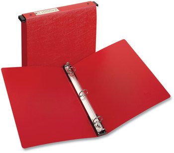 Avery® Hanging Storage Flexible Non-View Binder with Round Rings 3 1" Capacity, 11 x 8.5, Red