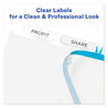 A Picture of product AVE-16062 Avery® Print & Apply Index Maker® Clear Label Unpunched Dividers with Easy Printable Strip for Binding Systems and 5-Tab, 11 x 8.5, 5 Sets