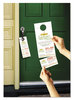 A Picture of product AVE-16150 Avery® Door Hanger with Tear-Away Cards 97 Bright, 65 lb Cover Weight, 4.25 x 11, White, 2 Hangers/Sheet, 40 Sheets/Pack