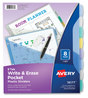 A Picture of product AVE-16177 Avery® Write & Erase Durable Plastic Dividers with Pocket and Slash 3-Hold Punched, 8-Tab, 11.13 x 9.25, Assorted, 1 Set