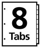 A Picture of product AVE-16371 Avery® Write & Erase Big Tab™ Durable Plastic Dividers and 3-Hole Punched, 8-Tab, 11 x 8.5, White, 1 Set