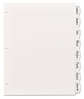 A Picture of product AVE-16371 Avery® Write & Erase Big Tab™ Durable Plastic Dividers and 3-Hole Punched, 8-Tab, 11 x 8.5, White, 1 Set