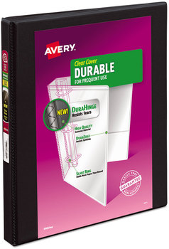 Avery® Durable View Binder with DuraHinge® and Slant Rings 3 0.5" Capacity, 11 x 8.5, Black