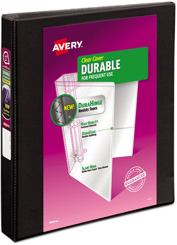 Avery® Durable View Binder with DuraHinge® and Slant Rings 3 1" Capacity, 11 x 8.5, Black