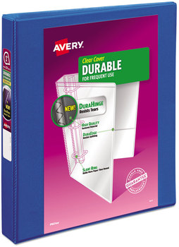 Avery® Durable View Binder with DuraHinge® and Slant Rings 3 1" Capacity, 11 x 8.5, Blue