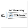 A Picture of product AVE-17022 Avery® Durable View Binder with DuraHinge® and Slant Rings 3 1.5" Capacity, 11 x 8.5, White