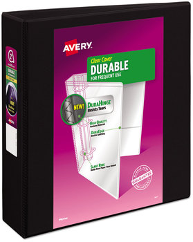 Avery® Durable View Binder with DuraHinge® and Slant Rings 3 2" Capacity, 11 x 8.5, Black