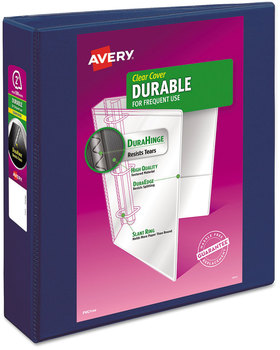Avery® Durable View Binder with DuraHinge® and Slant Rings 3 2" Capacity, 11 x 8.5, Blue