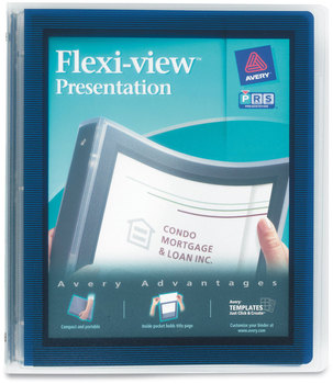 Avery® Flexi-View® Binder with Round Rings 3 1" Capacity, 11 x 8.5, Navy Blue