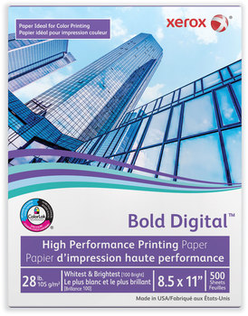 xerox™ Bold™ Digital Printing Paper 100 Bright, 28 lb Bond Weight, 8.5 x 11, White, 500/Ream