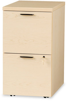 HON® 10500 Series™ Mobile Pedestal File Left or Right, 2 Legal/Letter-Size Drawers, Natural Maple, 15.75" x 22.75" 28"