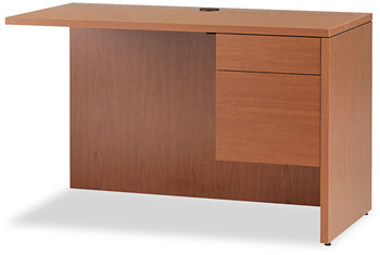 HON® 10500 Series™ “L” Workstation Return with 3/4-Height Pedestal L 3/4 Height Right Ped, 48w x 24d 29.5h, Bourbon Cherry