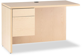 HON® 10500 Series™ “L” Workstation Return with 3/4-Height Pedestal L 3/4 Height Left Ped, 48w x 24d 29.5h, Natural Maple