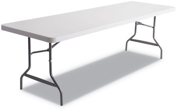 Alera® Resin Banquet Folding Table Rectangular Square Edge, 96w x 30d 29h, Platinum