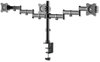 A Picture of product ALE-AEMA3B Alera® AdaptivErgo® Pole-Mounted Monitor Arm Pole-Mount Triple for 27" Monitors, 360 deg Rotation, +45/-45 Tilt, 45 Pan, Black, Supports 17.6 lb