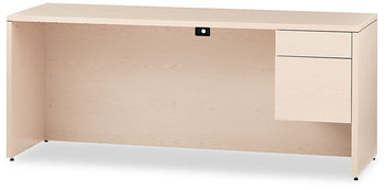HON® 10500 Series™ Single Pedestal Credenza 3/4-Height Right 72w x 24d 29.5h, Natural Maple