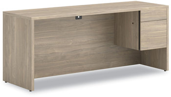 HON® 10500 Series™ Single Pedestal Credenza 3/4-Height Right 72" x 24" 29.5", Kingswood Walnut